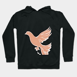 Elegant Dove in Flight - Peaceful Bird Silhouette Design No. 947 Hoodie